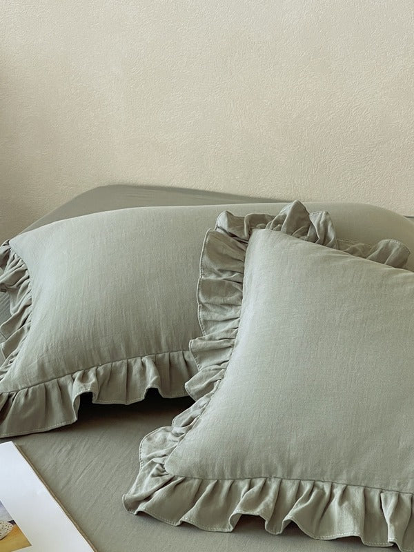 Luna Ruffle Cotton Muslin Pillowcase original reference image 18