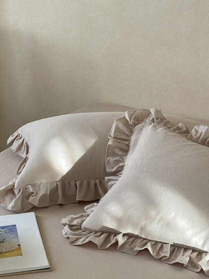 Luna Ruffle Cotton Muslin Pillowcase original reference image 21