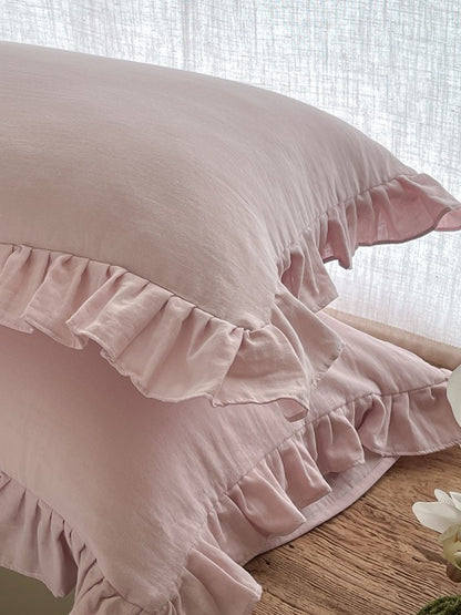 Luna Ruffle Cotton Muslin Pillowcase original reference image 22