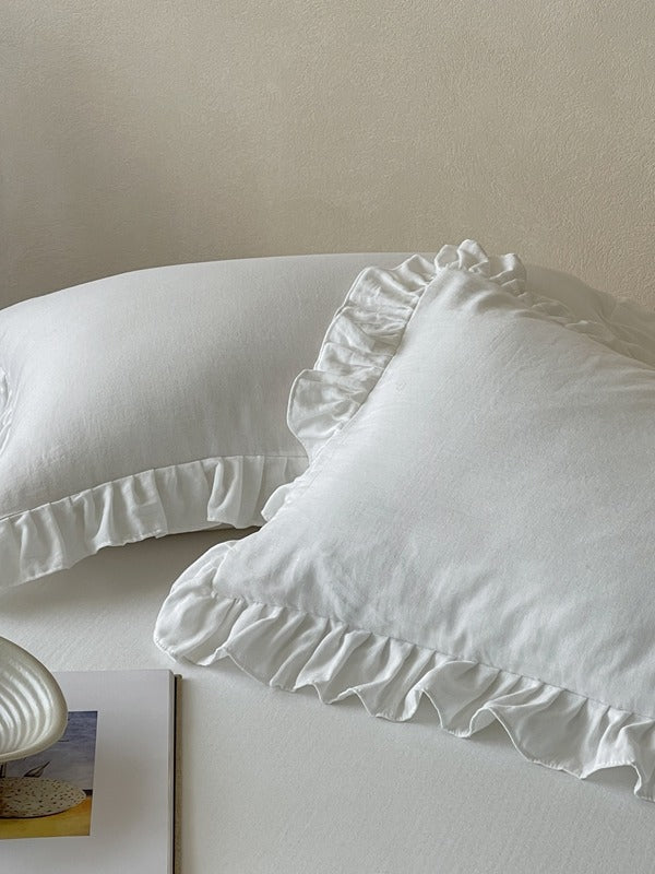 Luna Ruffle Cotton Muslin Pillowcase original reference image 23