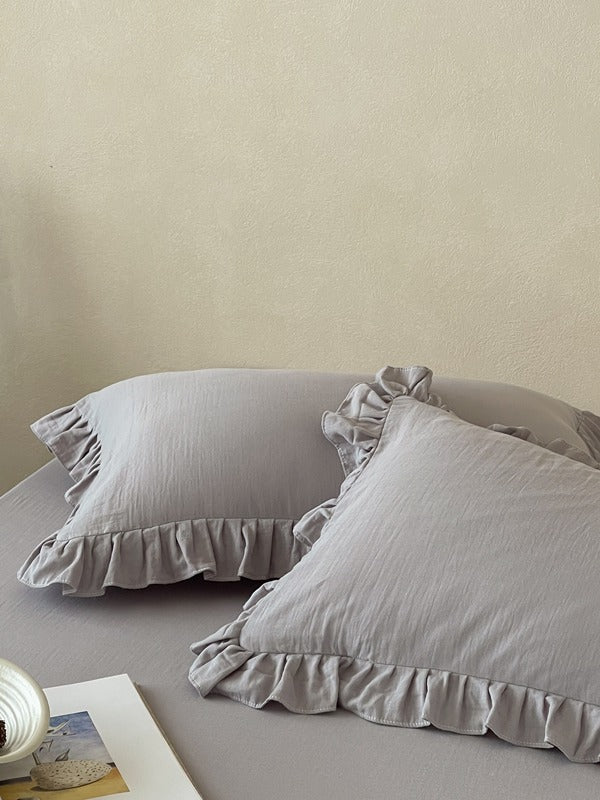Luna Ruffle Cotton Muslin Pillowcase original reference image 26