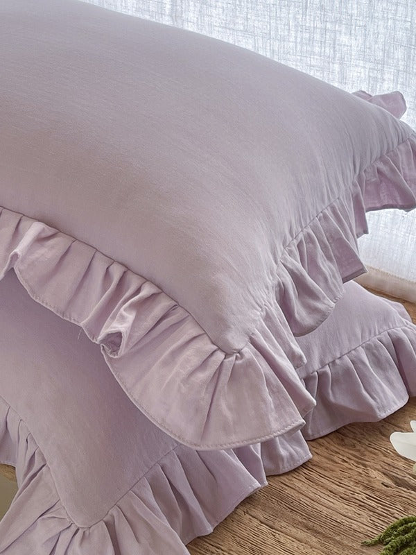Luna Ruffle Cotton Muslin Pillowcase original reference image 27