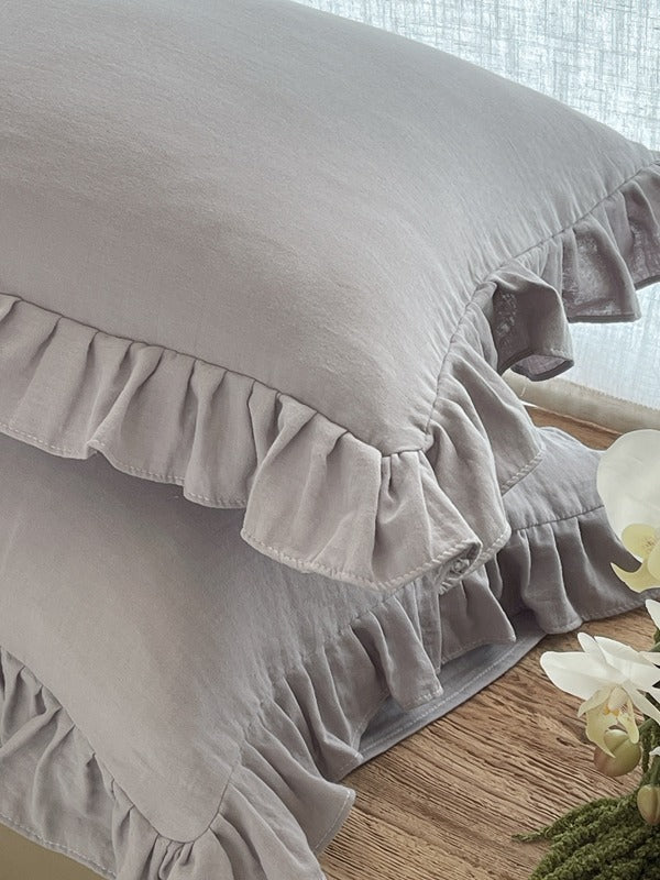 Luna Ruffle Cotton Muslin Pillowcase original reference image 33