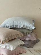 Luna Ruffle Cotton Muslin Pillowcase original reference image 36
