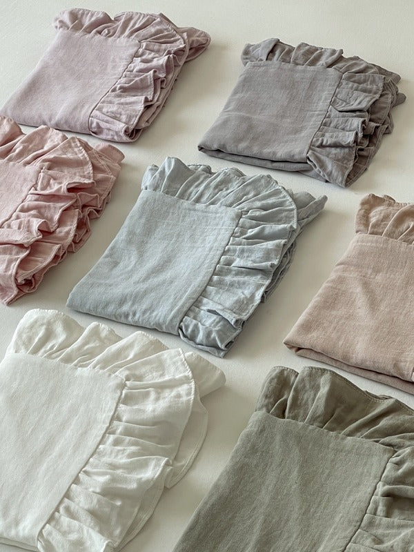 Luna Ruffle Cotton Muslin Pillowcase original reference image 37