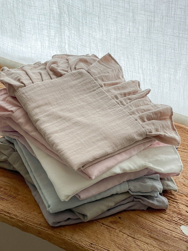 Luna Ruffle Cotton Muslin Pillowcase original reference image 40