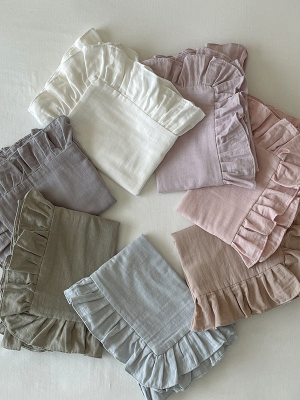 Luna Ruffle Cotton Muslin Pillowcase original reference image 43