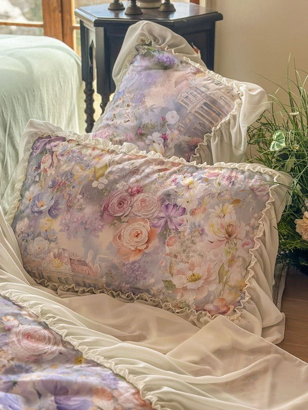 Maison Ruffle Printed Cotton Muslin Duvet Cover original reference image 6