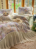 Maison Ruffle Printed Cotton Muslin Duvet Cover original reference image 8