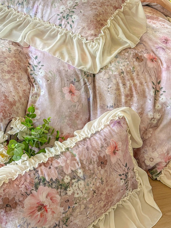 Maison Ruffle Printed Cotton Muslin Duvet Cover original reference image 13