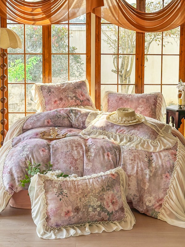 Maison Ruffle Printed Cotton Muslin Duvet Cover original reference image 14