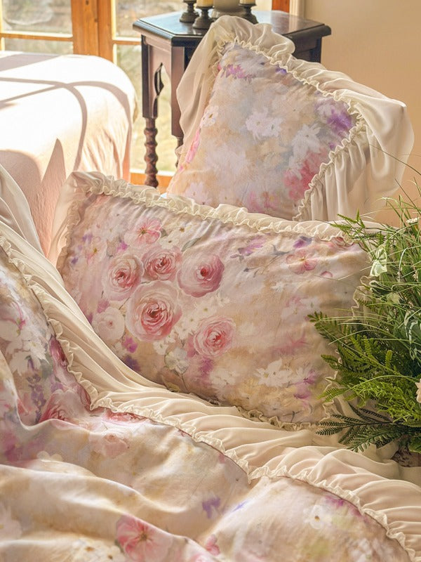Maison Ruffle Printed Cotton Muslin Duvet Cover original reference image 16