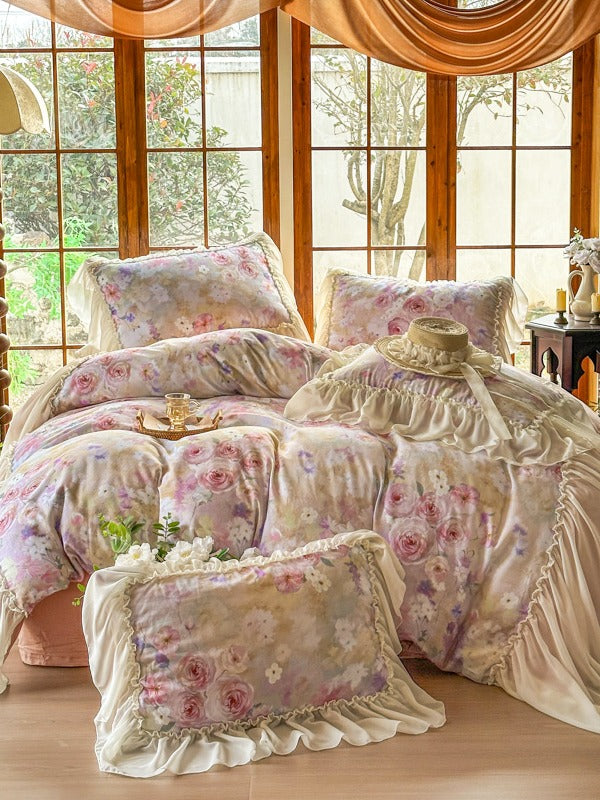 Maison Ruffle Printed Cotton Muslin Duvet Cover original reference image 17