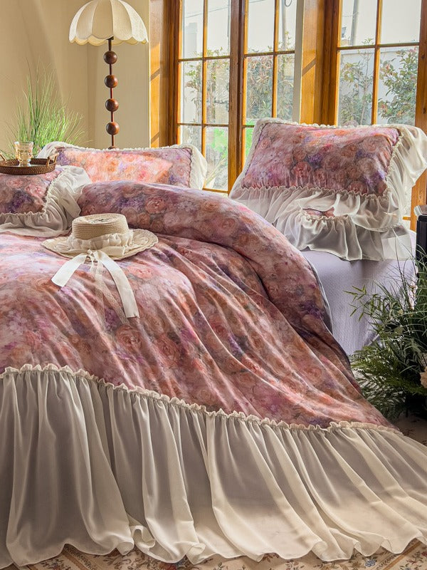Maison Ruffle Printed Cotton Muslin Duvet Cover original reference image 24