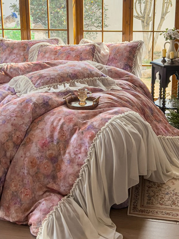 Maison Ruffle Printed Cotton Muslin Duvet Cover original reference image 25