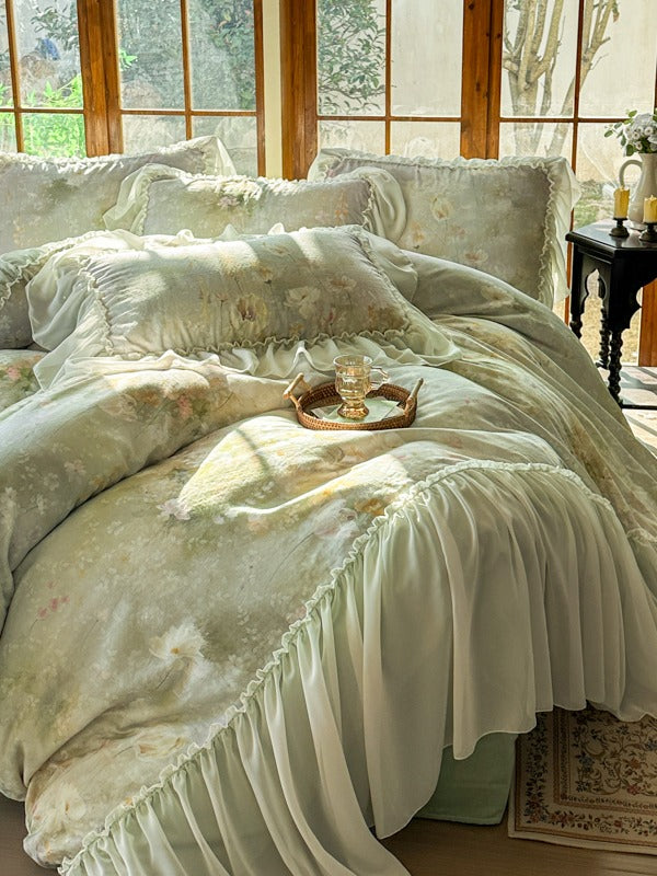 Maison Ruffle Printed Cotton Muslin Duvet Cover original reference image 30