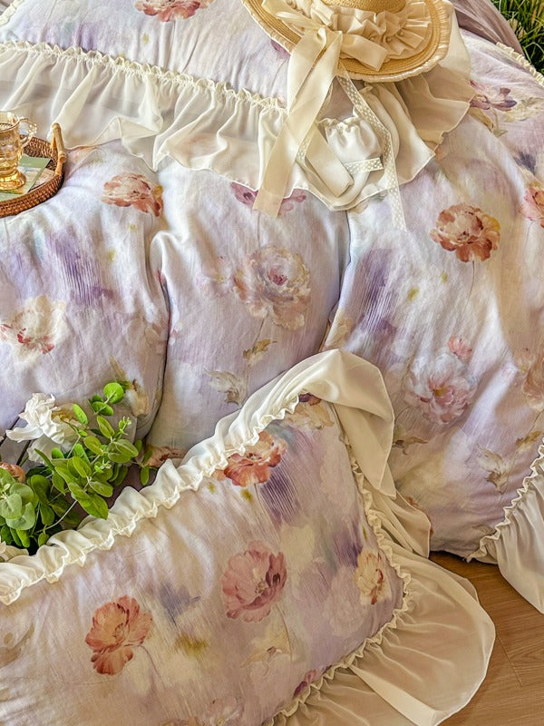 Maison Ruffle Printed Cotton Muslin Duvet Cover original reference image 32
