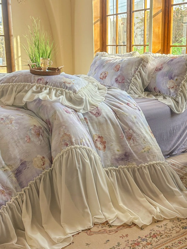 Maison Ruffle Printed Cotton Muslin Duvet Cover original reference image 33