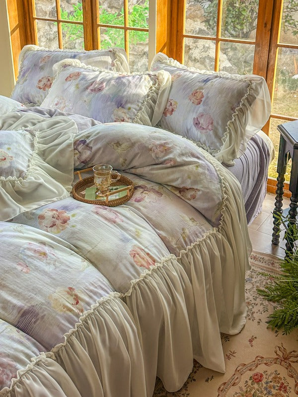 Maison Ruffle Printed Cotton Muslin Duvet Cover original reference image 34