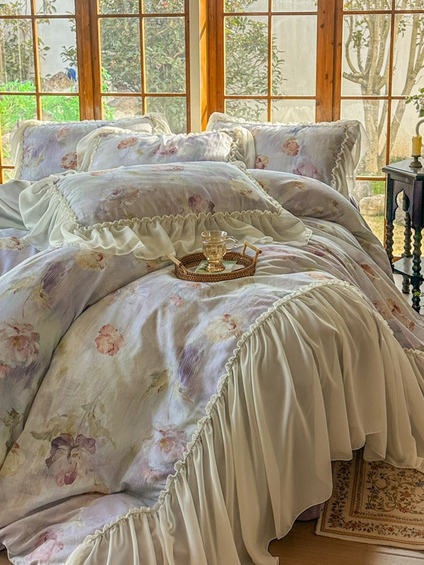 Maison Ruffle Printed Cotton Muslin Duvet Cover original reference image 35