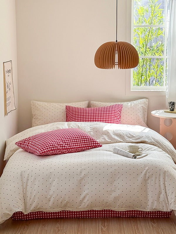Mallow Contrast Washed Cotton Duvet Cover original reference image 4
