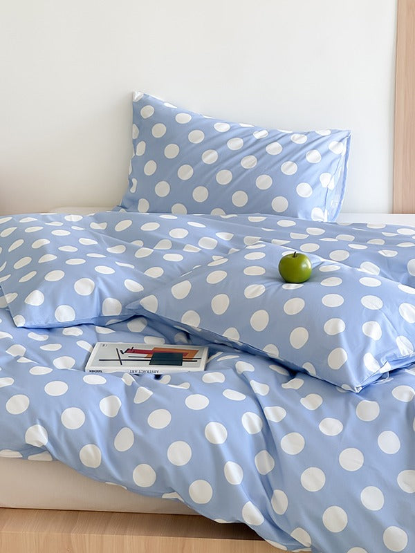 Marlow Sky Blue Polka Dot Cotton Duvet Cover original reference image 1