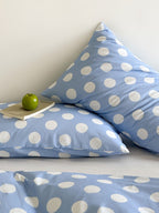 Marlow Sky Blue Polka Dot Cotton Duvet Cover original reference image 4
