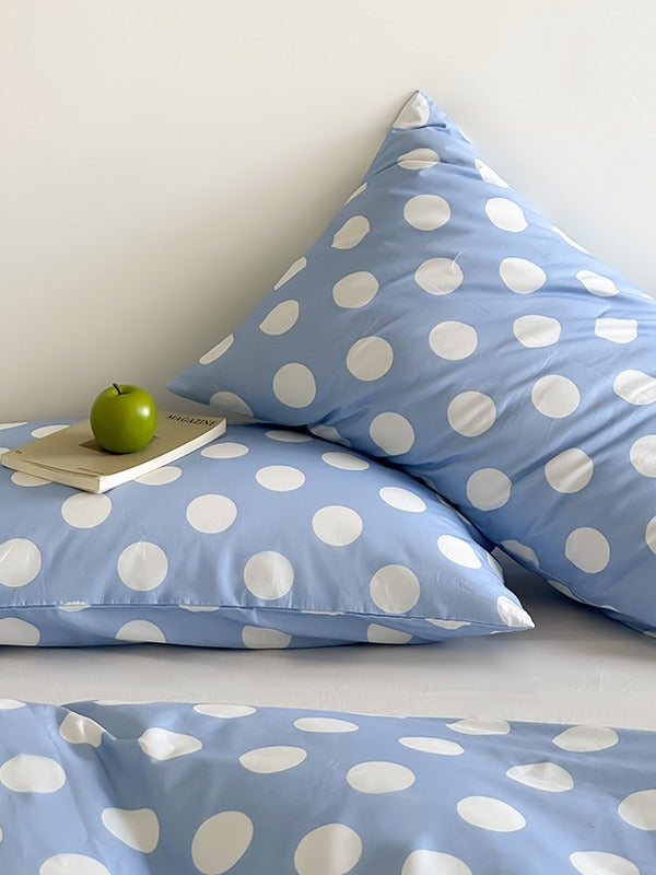 Marlow Sky Blue Polka Dot Cotton Duvet Cover original reference image 4