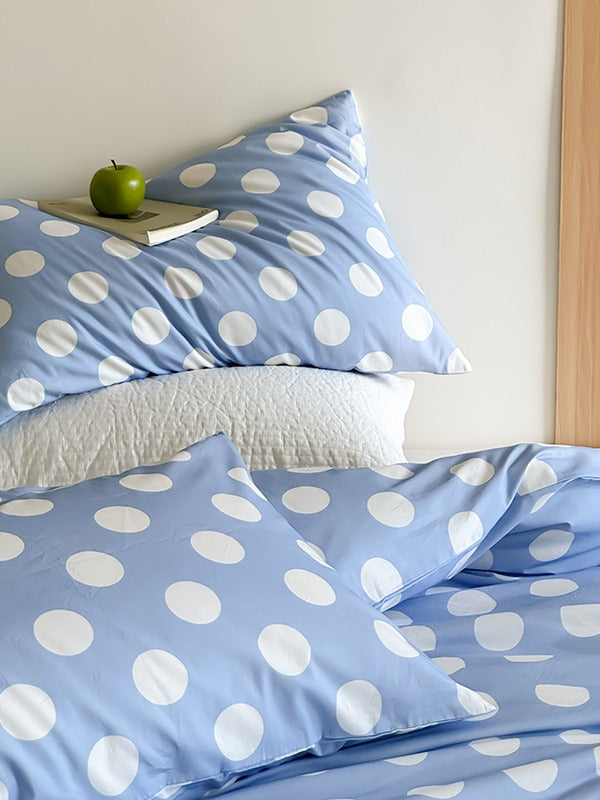 Marlow Sky Blue Polka Dot Cotton Duvet Cover original reference image 7