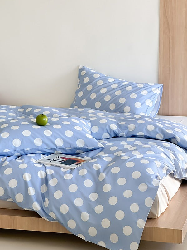Marlow Sky Blue Polka Dot Cotton Duvet Cover original reference image 8