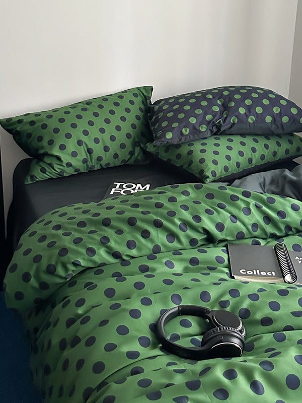 Matcha Dot Printed Cotton Sateen Duvet Cover original reference image 3