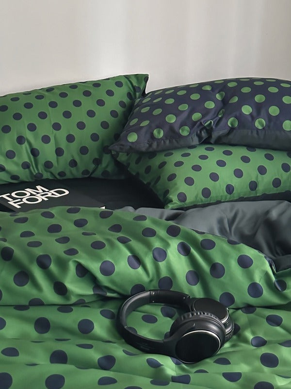 Matcha Dot Printed Cotton Sateen Duvet Cover original reference image 4