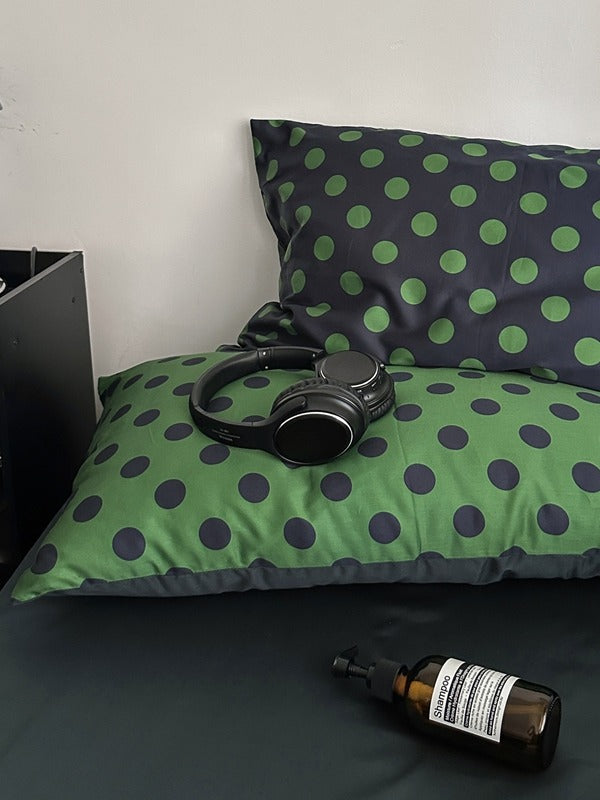 Matcha Dot Printed Cotton Sateen Duvet Cover original reference image 5