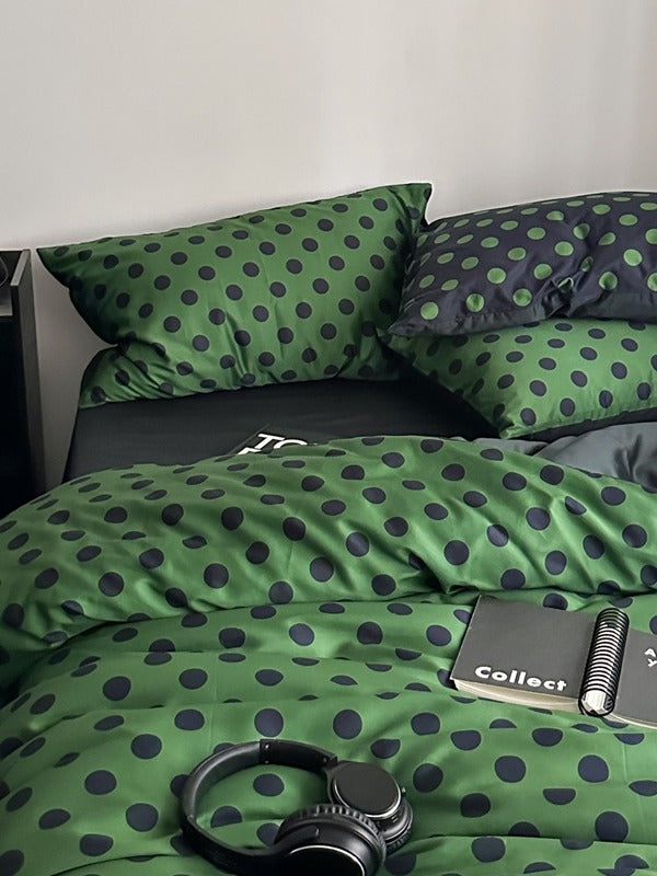 Matcha Dot Printed Cotton Sateen Duvet Cover original reference image 7