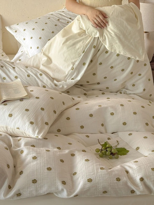 Meadow Clip Jacquard Brushed Cotton Duvet Cover original reference image 9