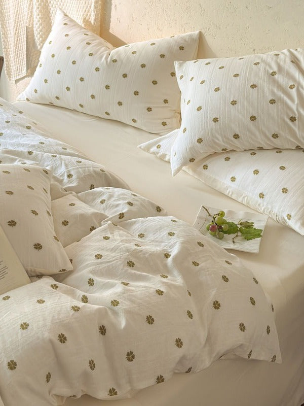Meadow Clip Jacquard Brushed Cotton Duvet Cover original reference image 13
