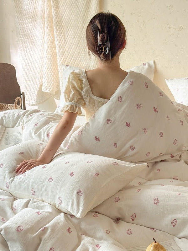 Meadow Clip Jacquard Brushed Cotton Duvet Cover original reference image 45