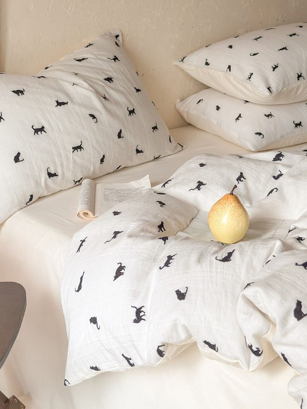 Meadow Clip Jacquard Brushed Cotton Duvet Cover original reference image 49