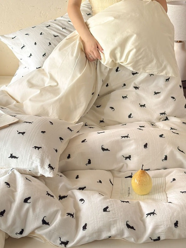 Meadow Clip Jacquard Brushed Cotton Duvet Cover original reference image 52