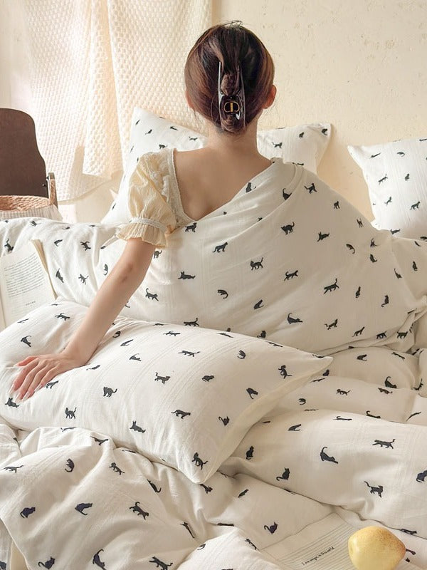 Meadow Clip Jacquard Brushed Cotton Duvet Cover original reference image 53