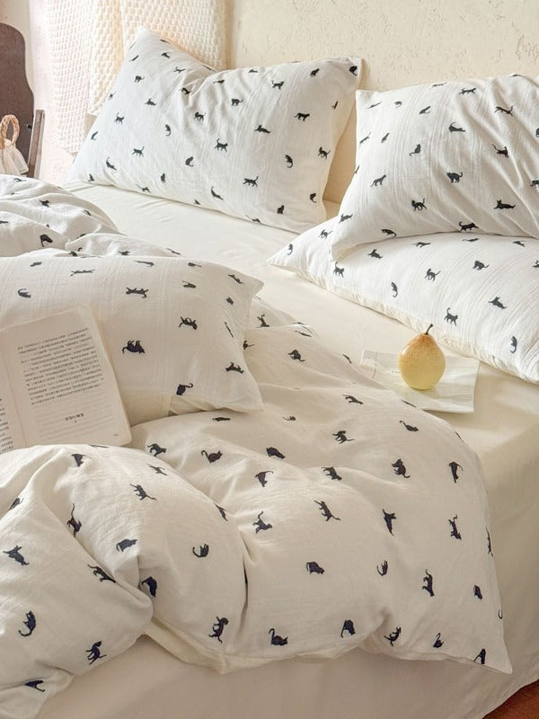 Meadow Clip Jacquard Brushed Cotton Duvet Cover original reference image 54