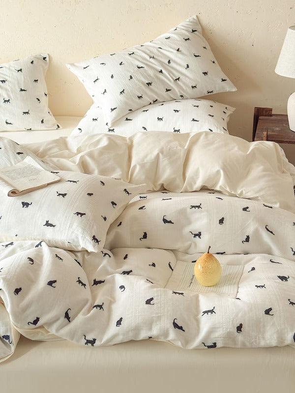 Meadow Clip Jacquard Brushed Cotton Duvet Cover original reference image 56
