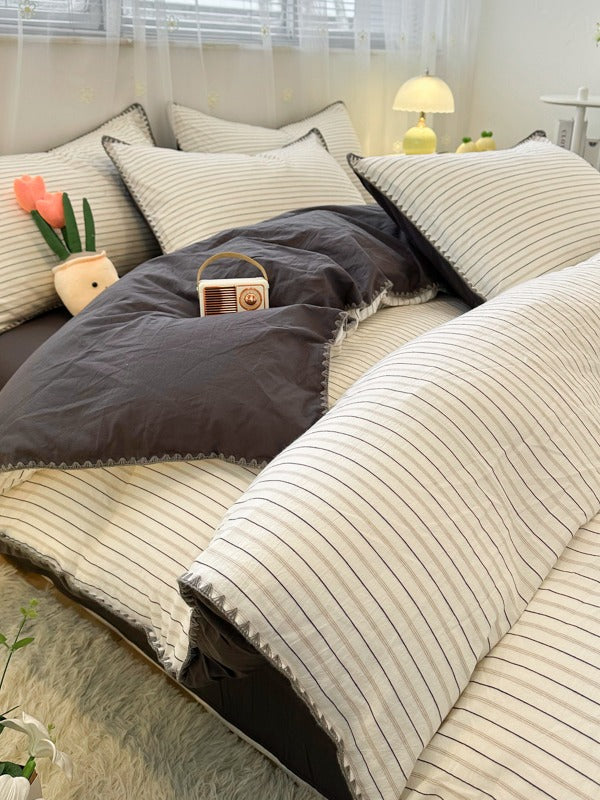 Meridian Stitch Washed Cotton Duvet Cover original reference image 6