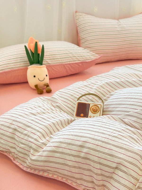 Meridian Stitch Washed Cotton Duvet Cover original reference image 7