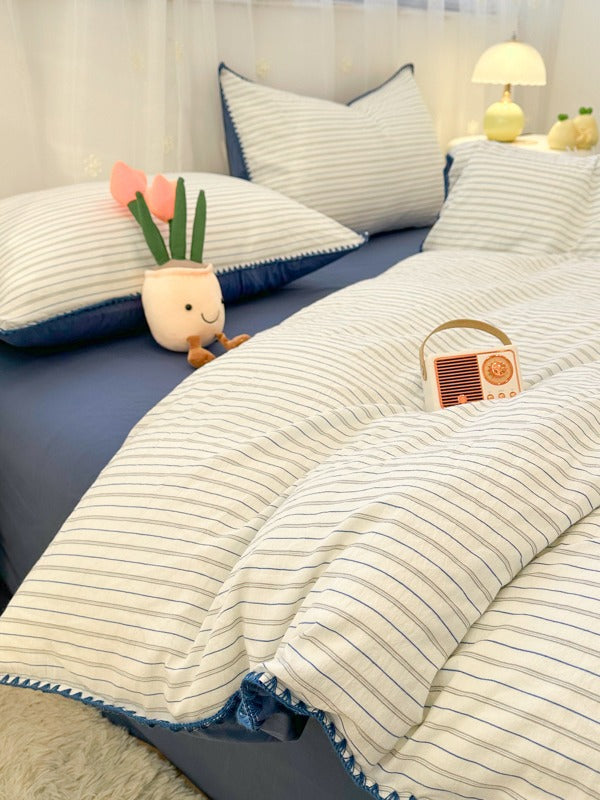 Meridian Stitch Washed Cotton Duvet Cover original reference image 14