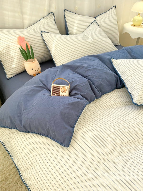 Meridian Stitch Washed Cotton Duvet Cover original reference image 16