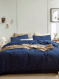 Midnight Tide Cotton Seersucker Duvet Cover original reference image 1