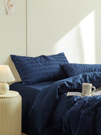 Midnight Tide Cotton Seersucker Duvet Cover original reference image 3