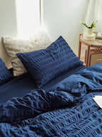 Midnight Tide Cotton Seersucker Duvet Cover original reference image 8