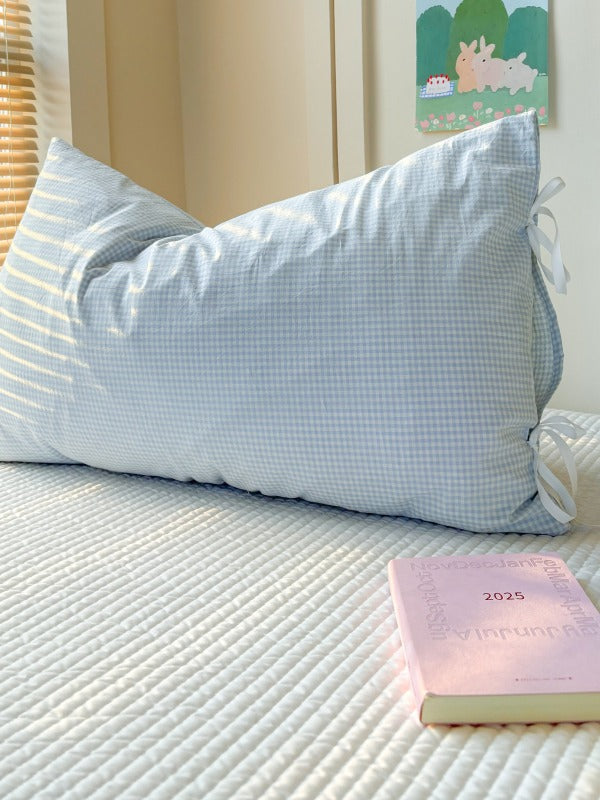 Mira Bow Gingham Washed Cotton Pillowcase original reference image 1
